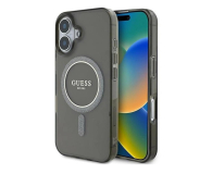 Etui / obudowa na smartfona Guess IML Glitter Circle do iPhone 16 czarny